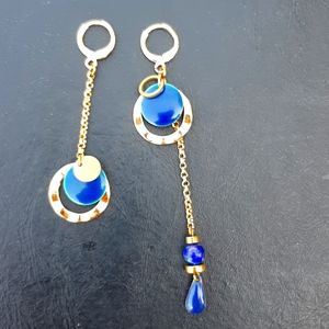 Gold and blur earings